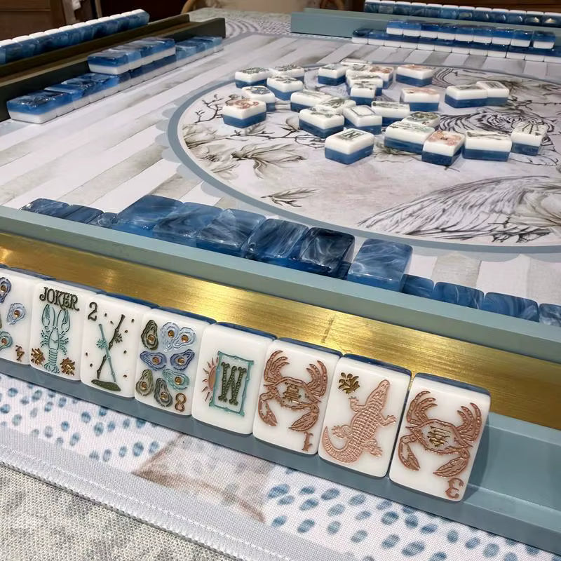 Ocean Coast Mahjong Tiles and Mat Set