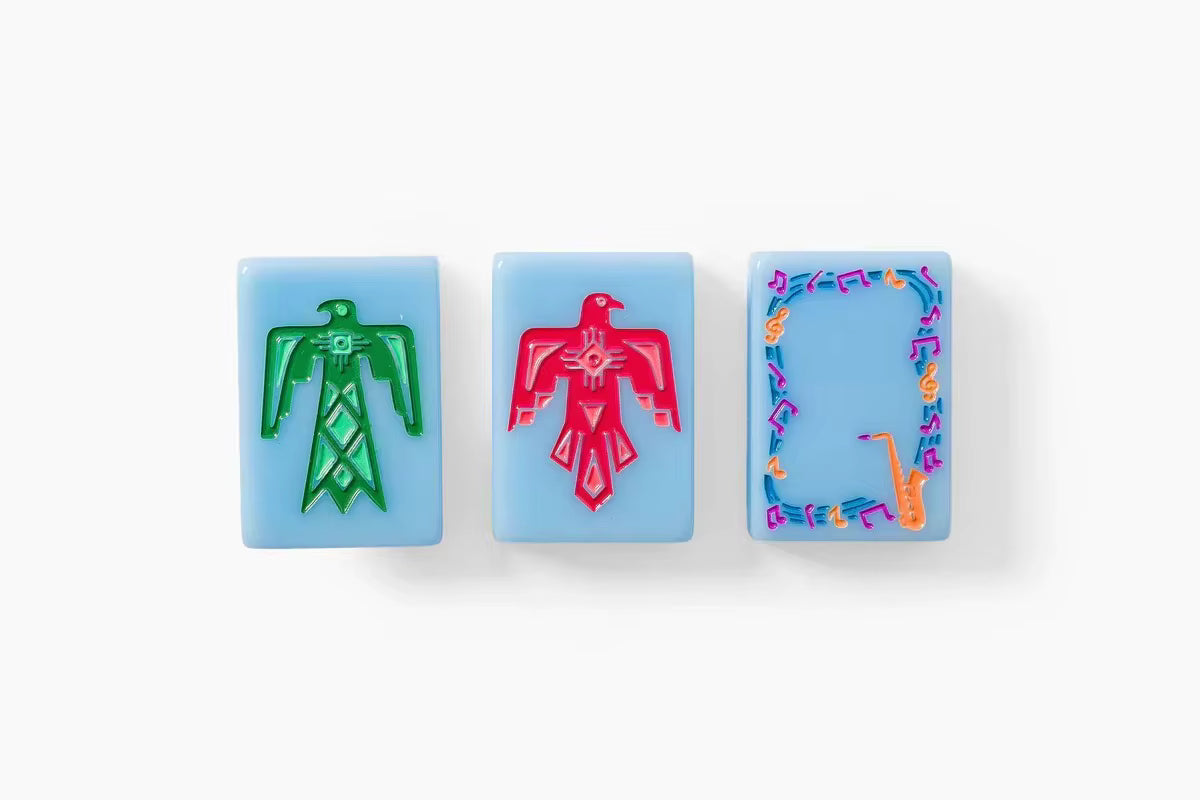 Blue USA Mahjong Tiles Set 160pcs