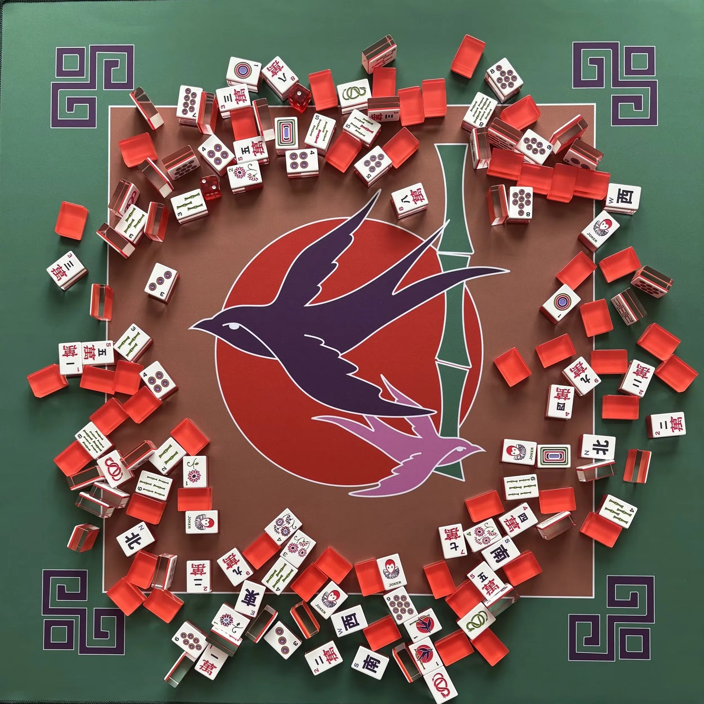 Lucky Red Mahjong Tiles Set 160pcs