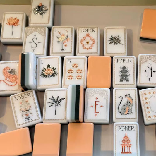 Minimalist Peach Mahjong Tiles Set 160pcs