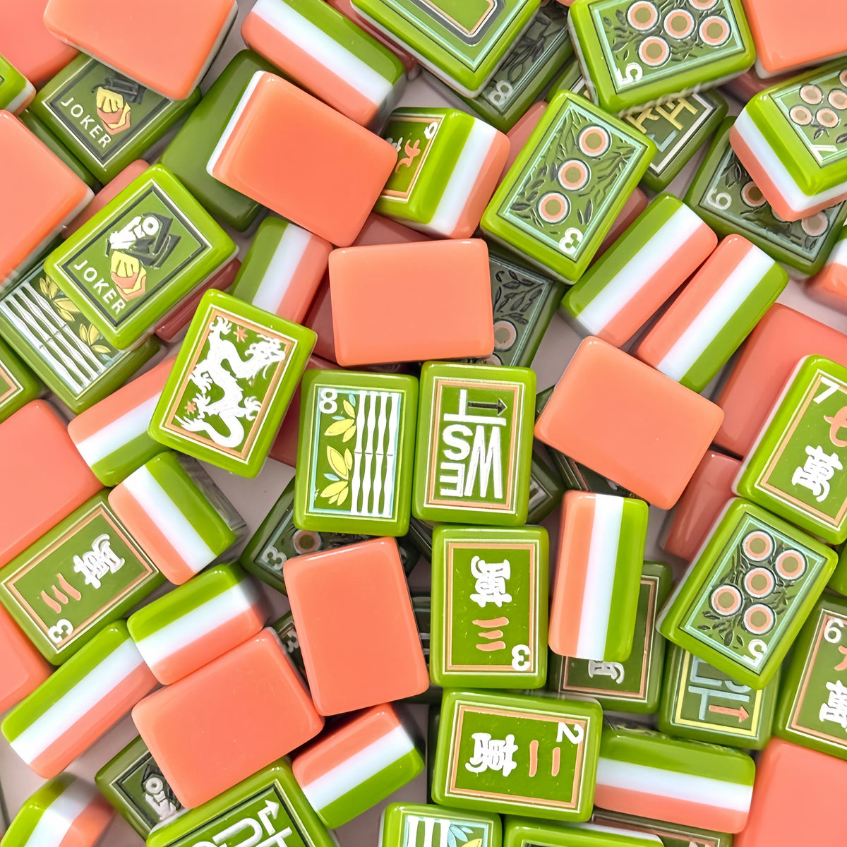 Artistic Green Mahjong Tiles Set 160pcs