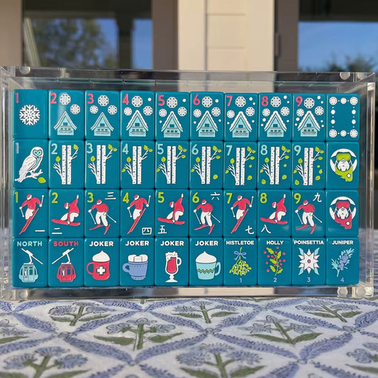 Ski Mahjong Tiles and Mat Set
