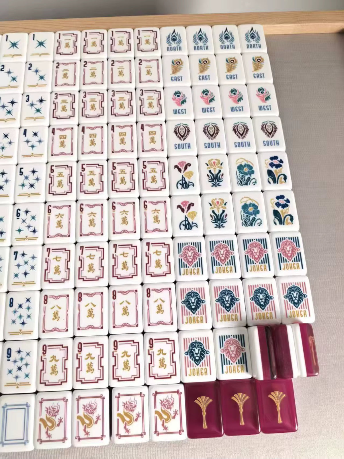 Red Lagoon Mahjong Tiles Set 160pcs