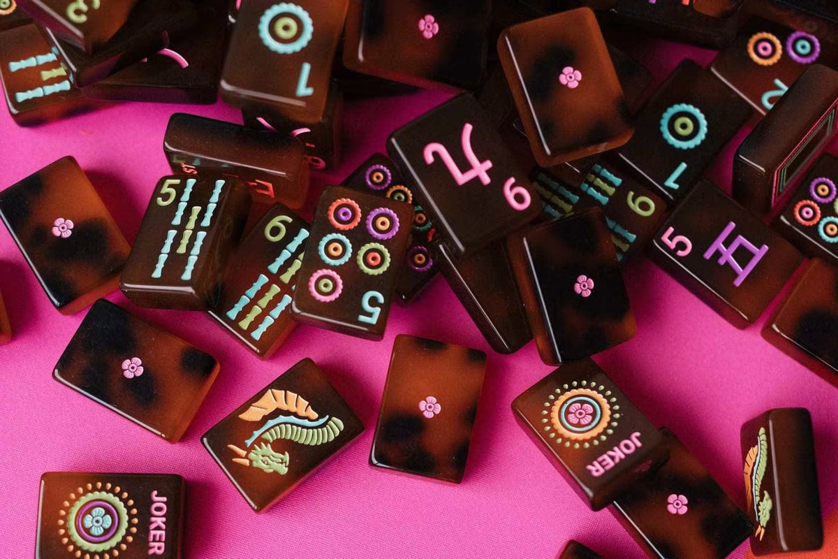 Neon Tortoise Mahjong Tiles Set 160pcs