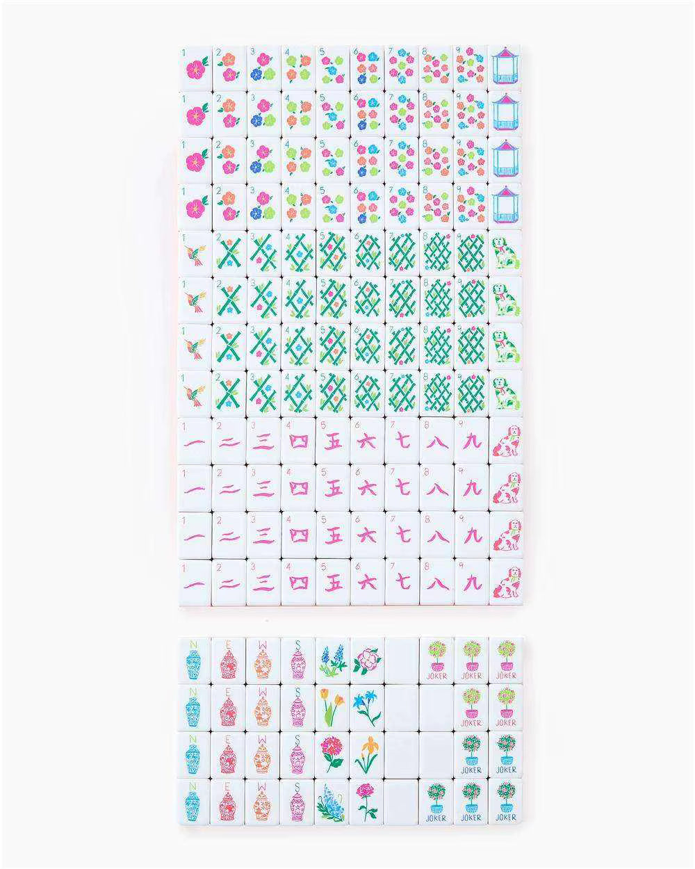 Vibrant Orange Mahjong Tiles Set 160pcs