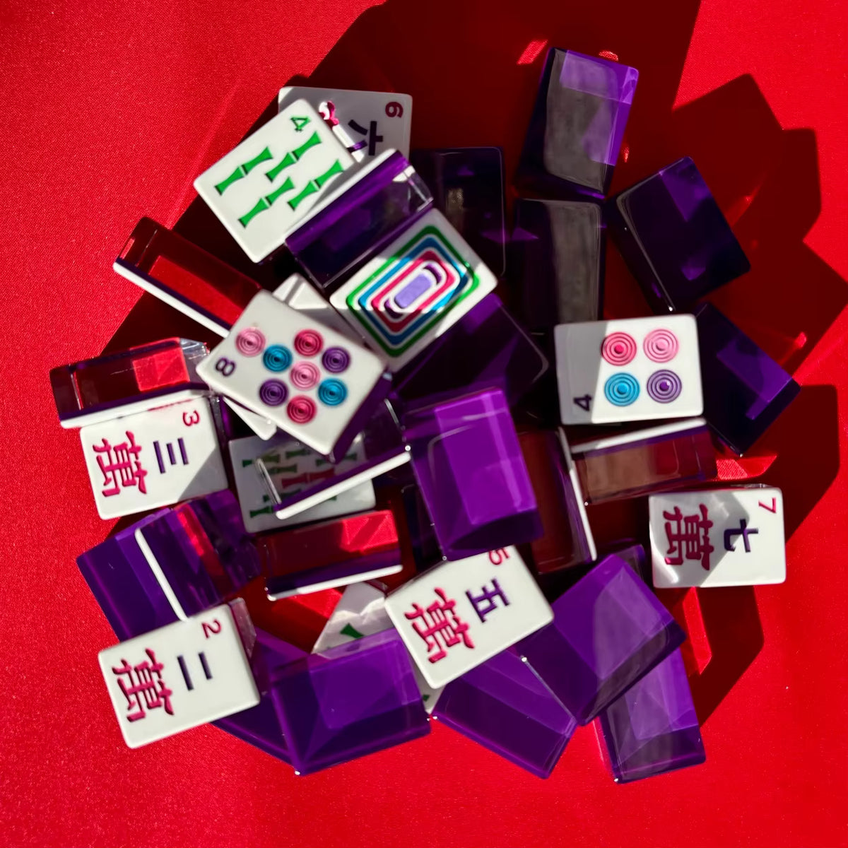 Lucky Purple Mahjong Tiles Set 160pcs