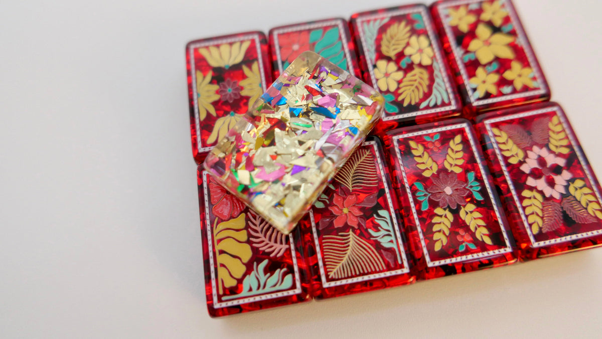 Red Confetti Mahjong Tiles Set 160pcs