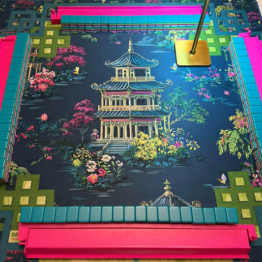 Blue Oriental Mahjong Mat