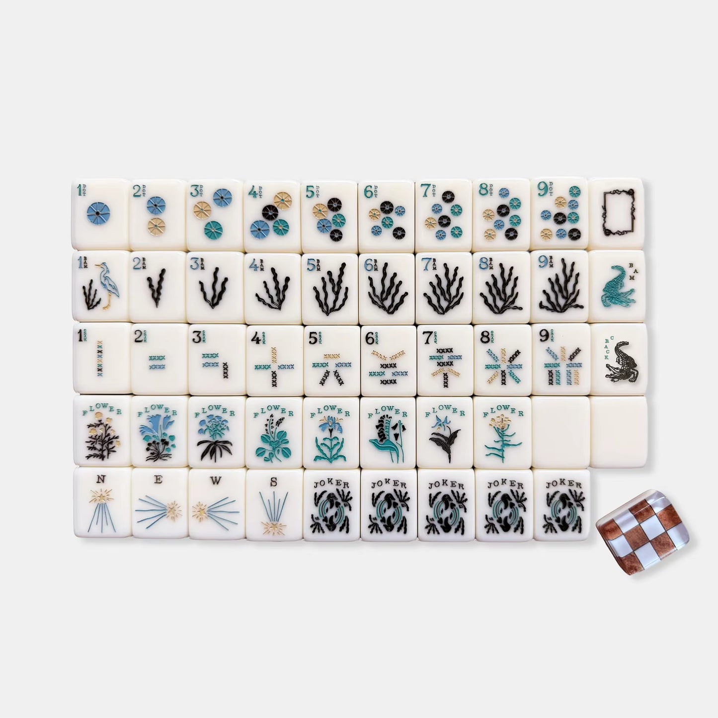 Minimalist Coral Mahjong Tiles Set 160pcs