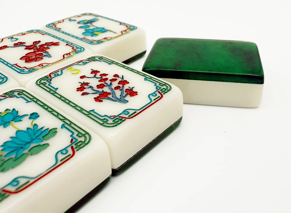 Green Lotus Mahjong Tiles Set 160pcs