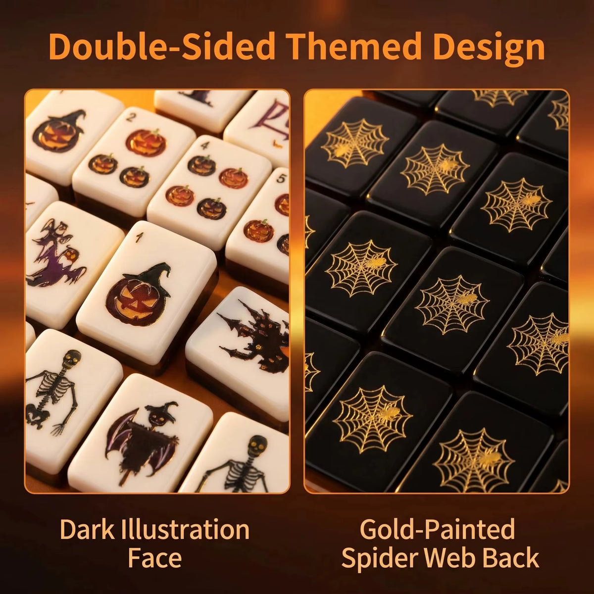 Halloween Skeleton Mahjong Tiles Set 160pcs