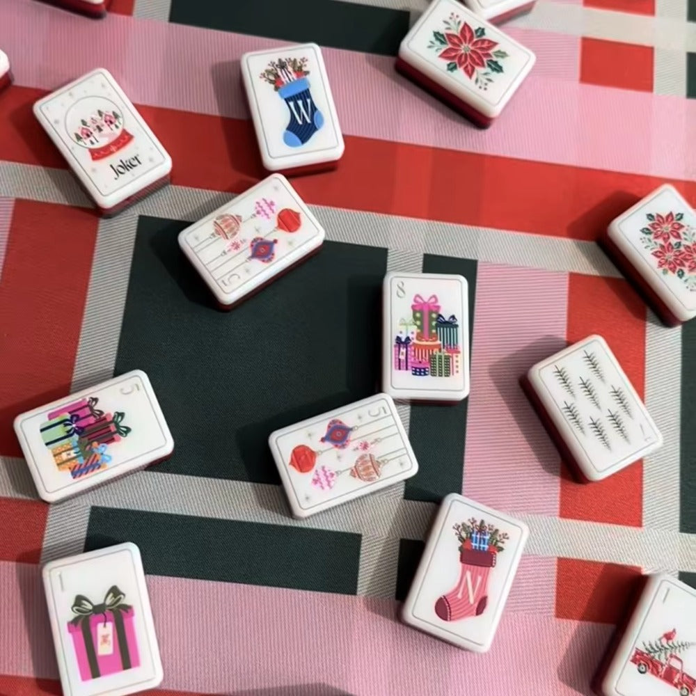 Colorful Christmas Mahjong Tiles Set 160pcs