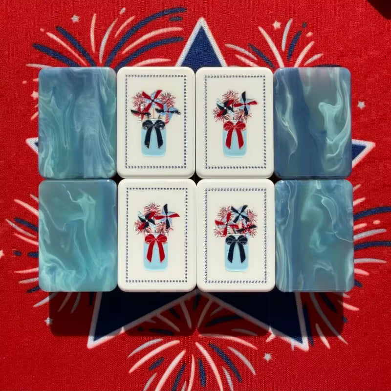Patriot Mahjong Tiles and Mat Set