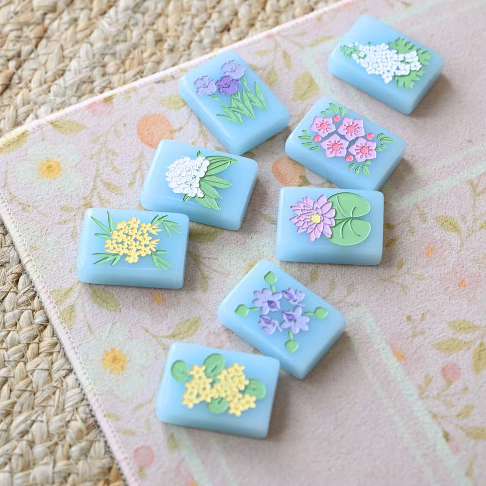 Baby Blue Mahjong Tiles Set 160pcs