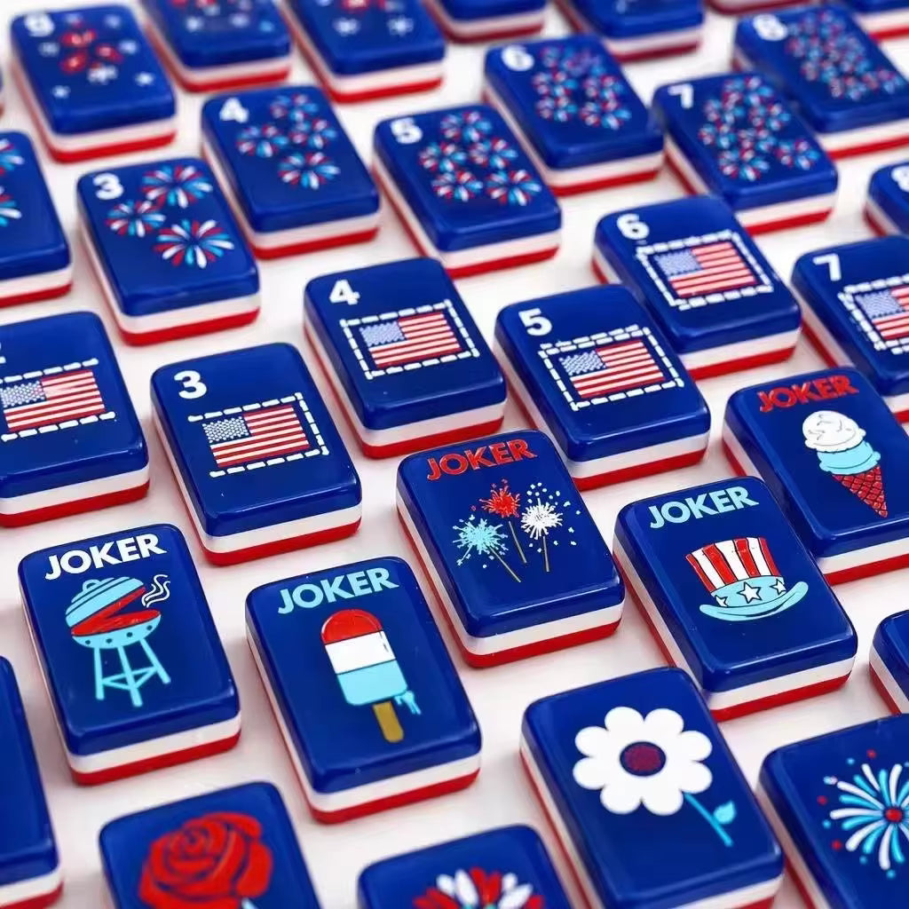 America Mahjong Tiles and Mat Set