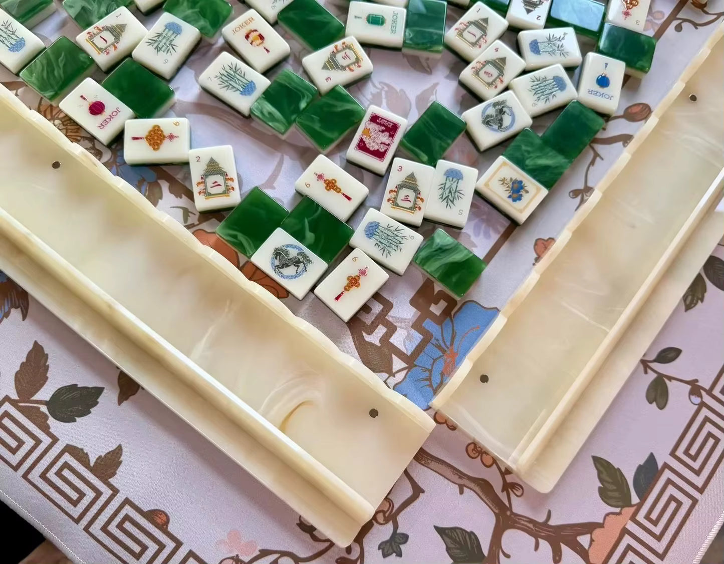 Emerald Green Mahjong Tiles Set 160pcs