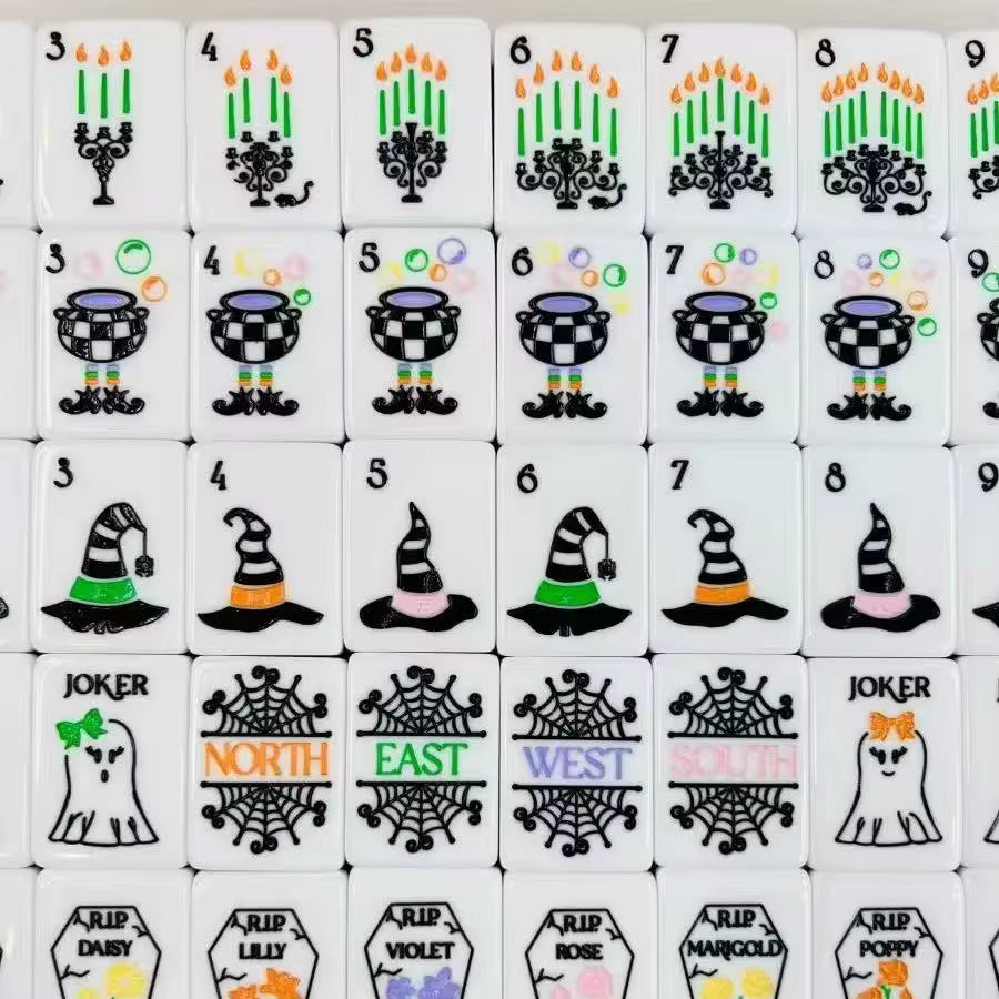 Spooky Halloween Mahjong Tiles Set 160pcs