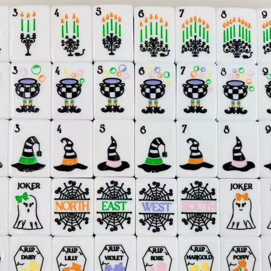 Spooky Halloween Mahjong Tiles Set 160pcs