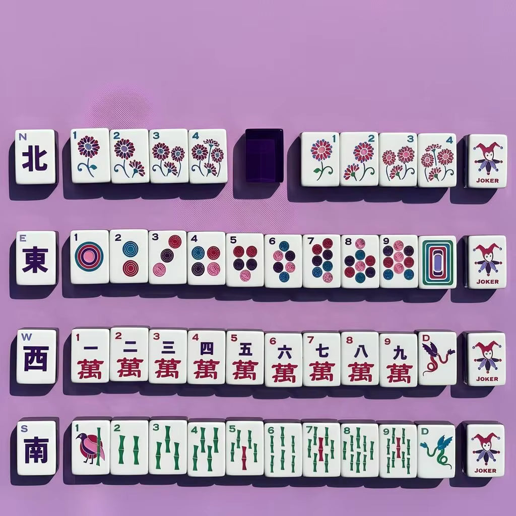 Lucky Purple Mahjong Tiles Set 160pcs