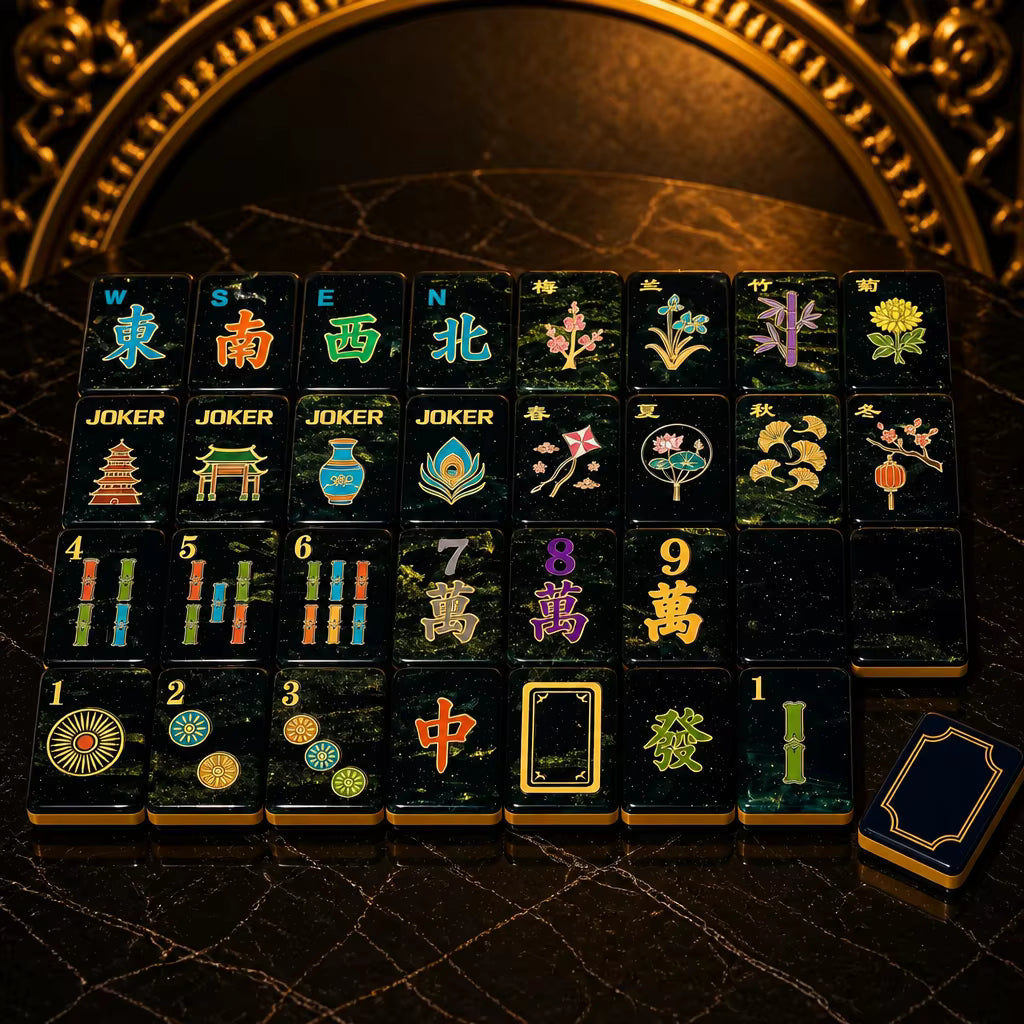 Galaxy Glitter in Mahjong Tiles and Mat Set
