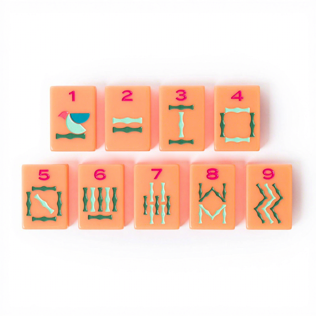 Bright Orange USA Mahjong Tiles Set 160pcs
