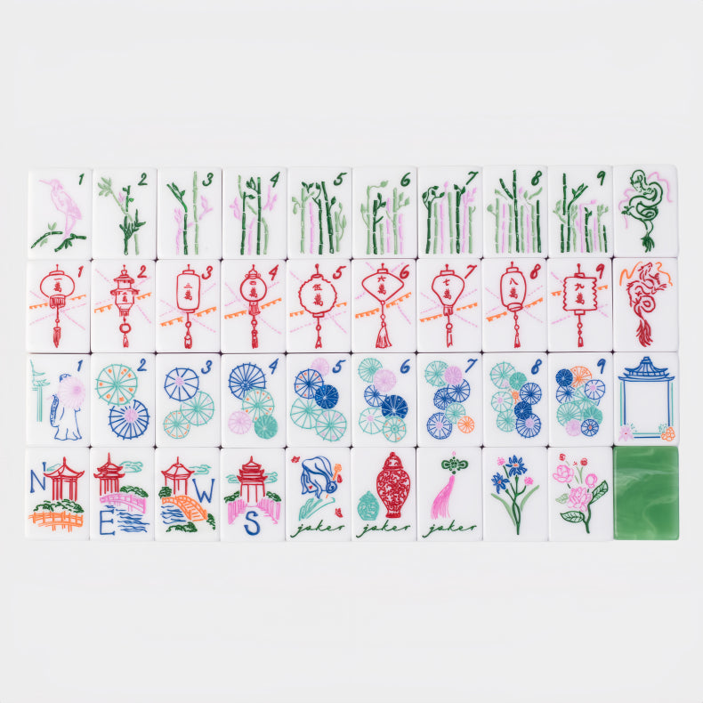 Jade Mahjong Tiles Set 160pcs