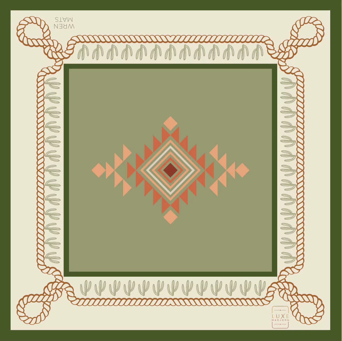 Gold Desert Mahjong Tiles and Mat Set