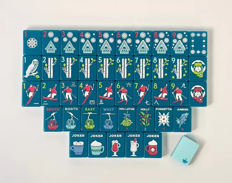 Ski Mahjong Tiles and Mat Set