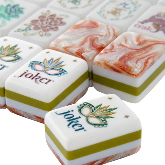 Red Marble Mahjong Tiles Set 160pcs