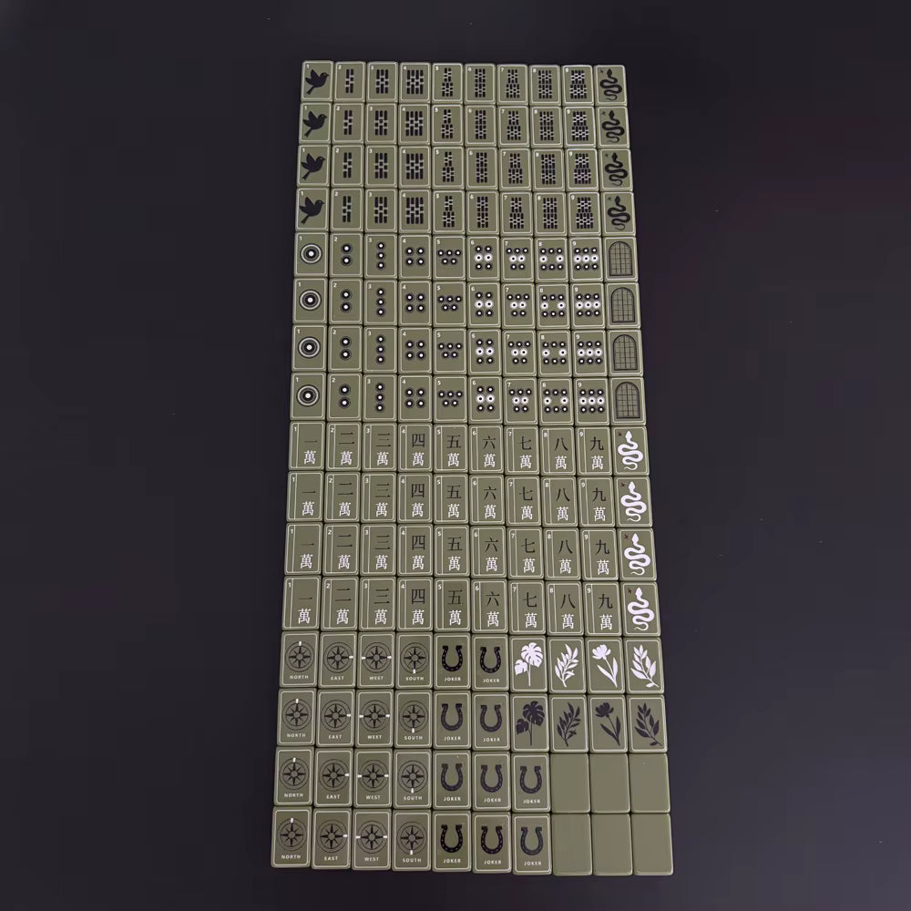 Deep Green Mahjong Tiles Set 160pcs