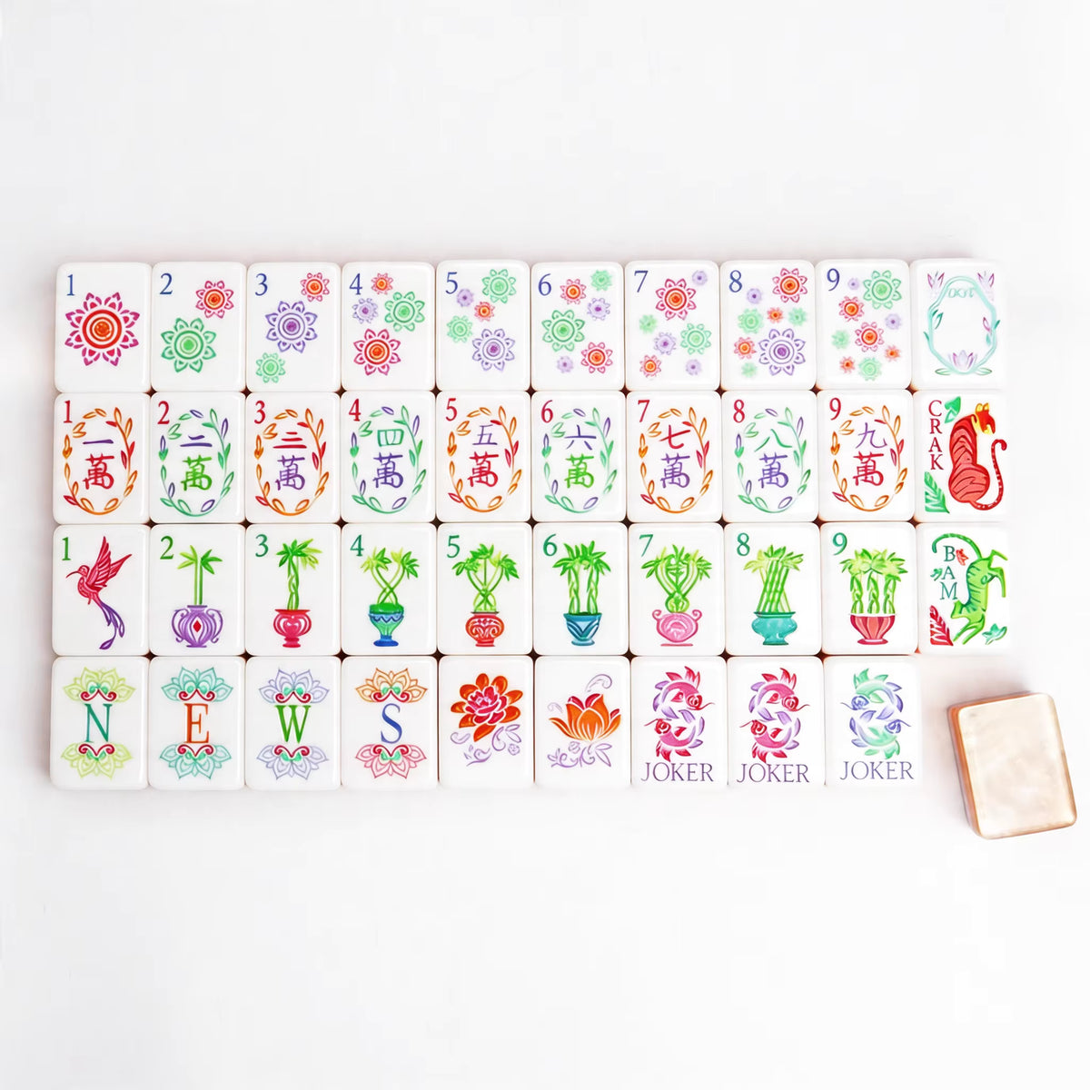 Eastern Flowers Mahjong Tiles Set 160pcs