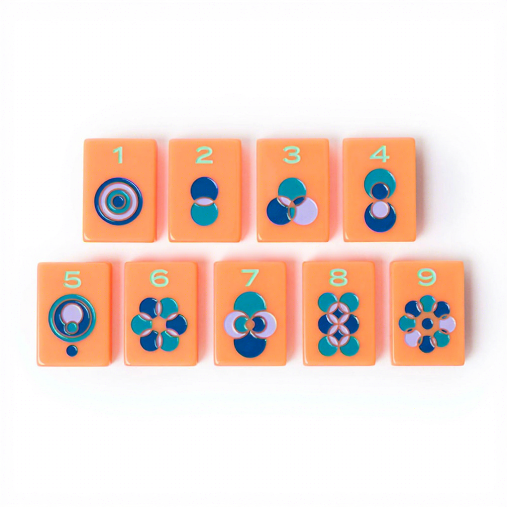 Bright Orange USA Mahjong Tiles Set 160pcs