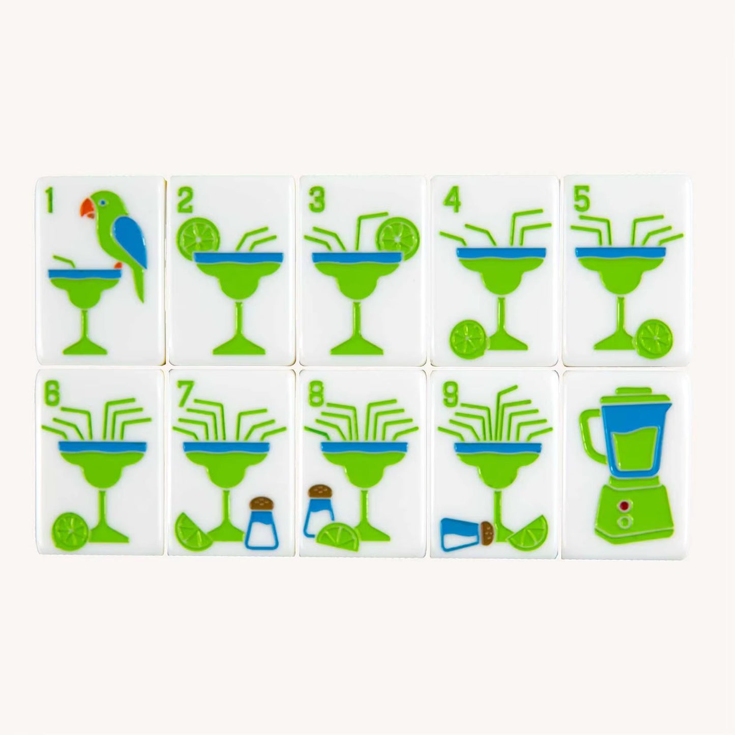 Tropical Cocktails Mahjong Tiles Set 160pcs