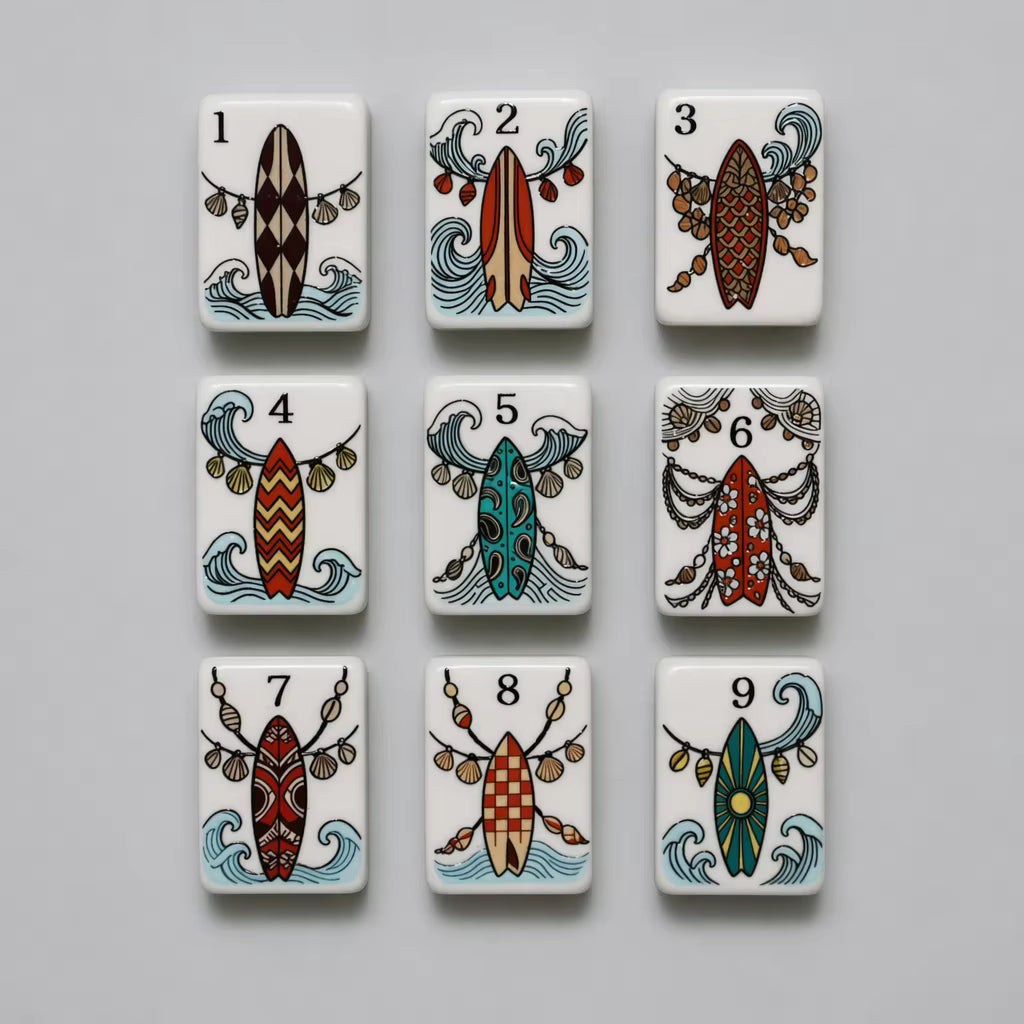White Coast Surf Mahjong Tiles Set 160pcs