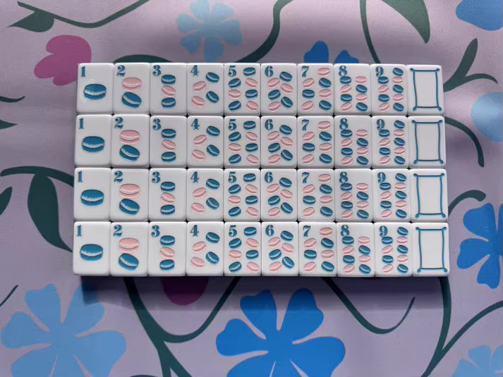 Tea Party Mahjong Tiles and Mat Set