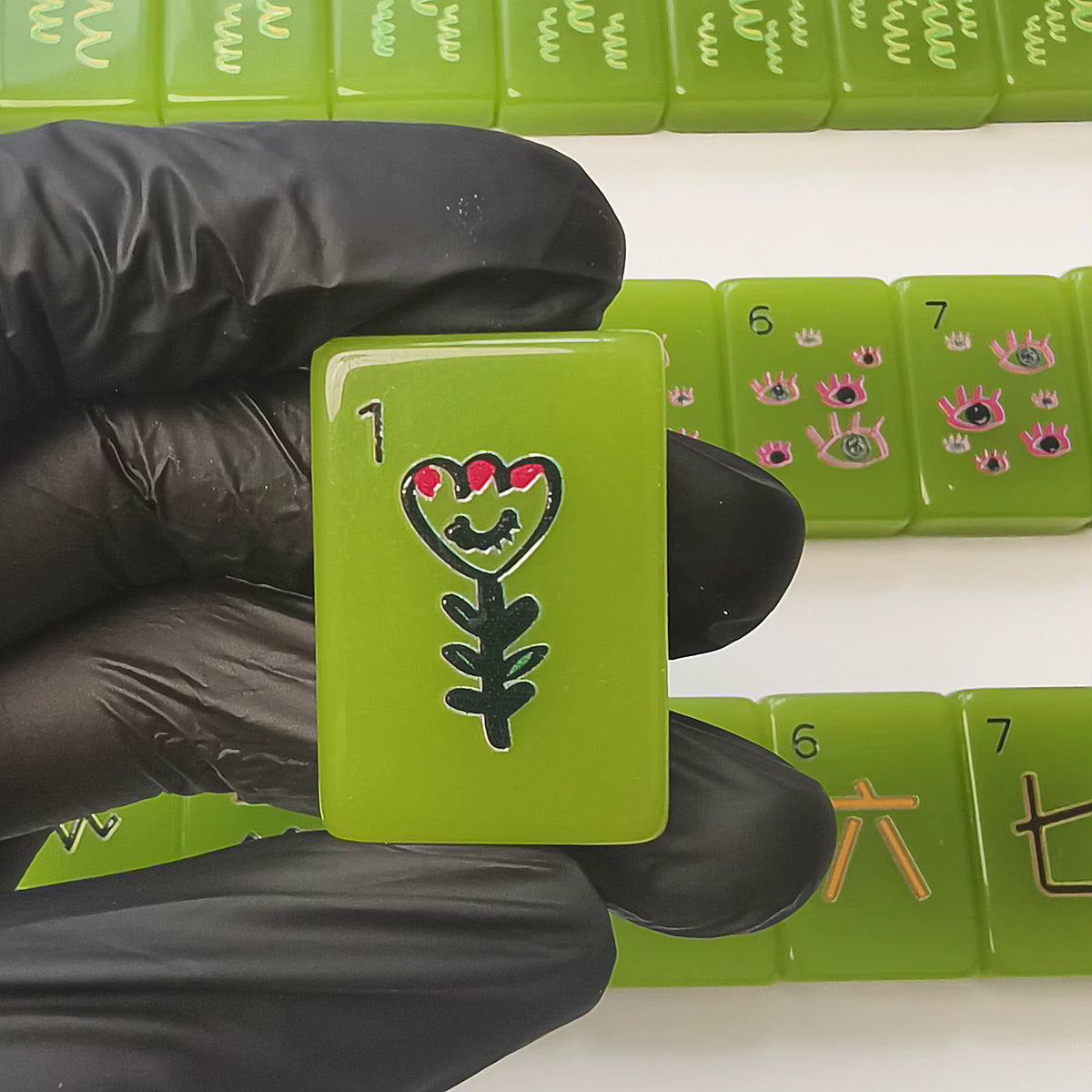Groovy Green Mahjong Tiles Set 160pcs
