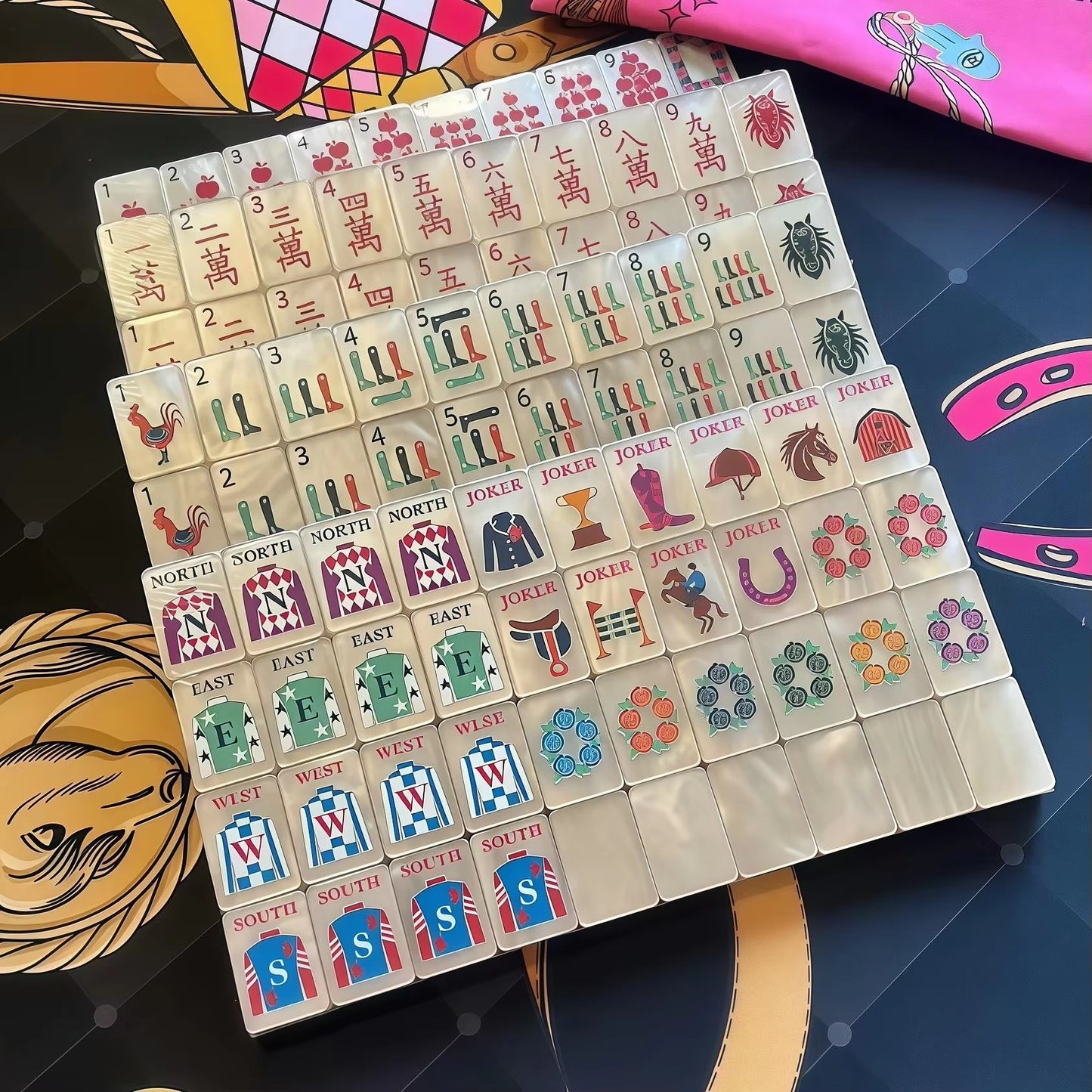 Pearl Derby Mahjong Tiles Set 160pcs