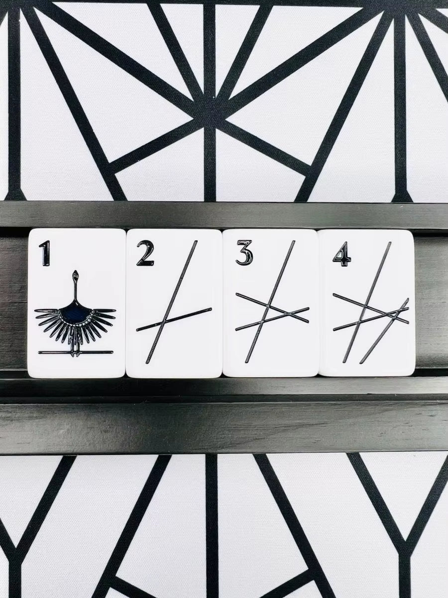 Minimalist Black Mahjong Tiles Set 160pcs