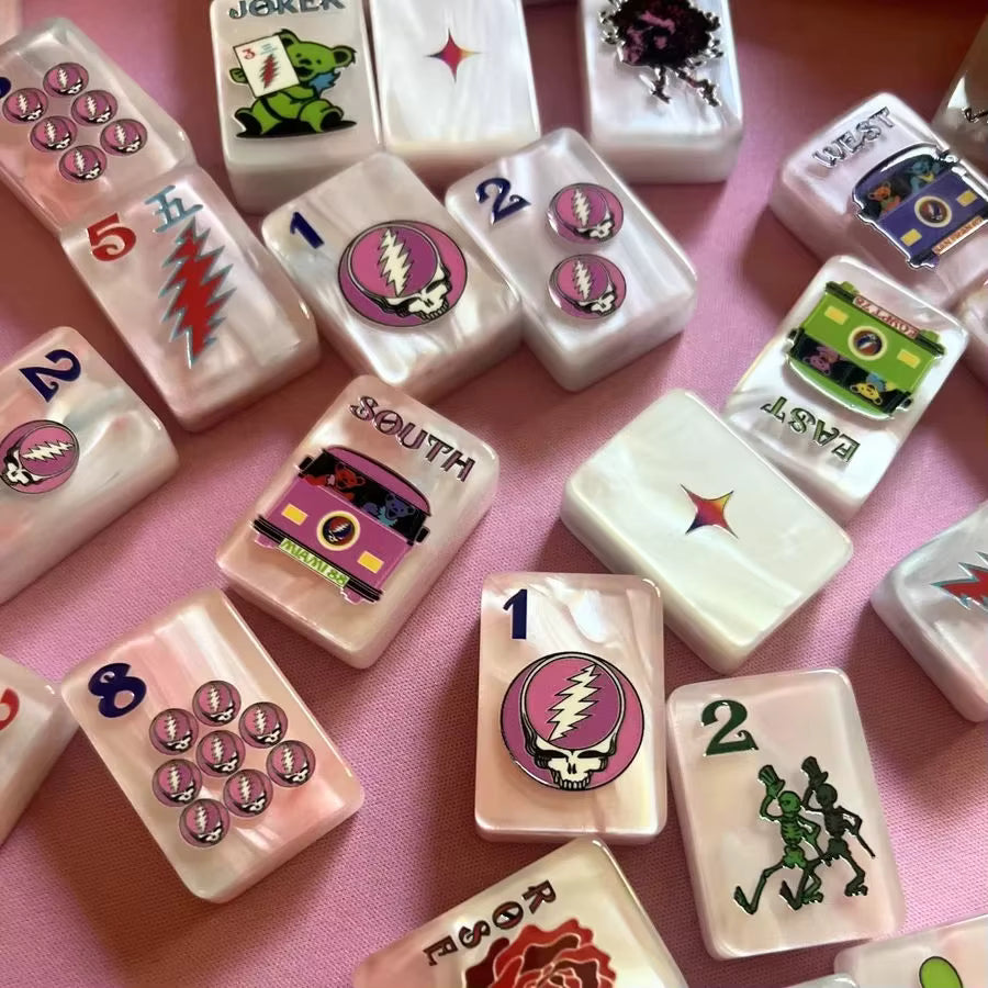 Pink Pearl Bear Mahjong Tiles Set 160pcs