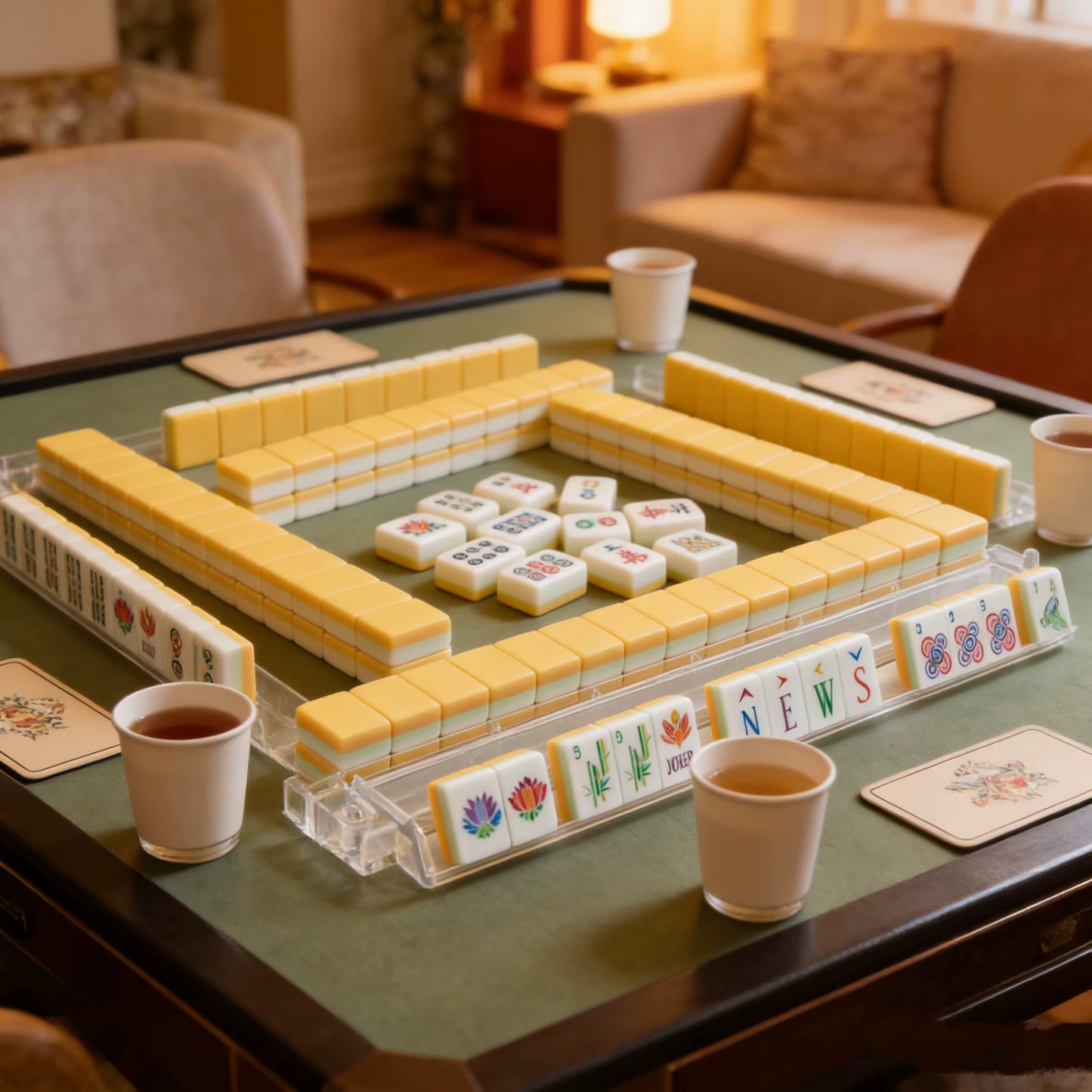 Soft Yellow Mahjong Tiles Set 160pcs