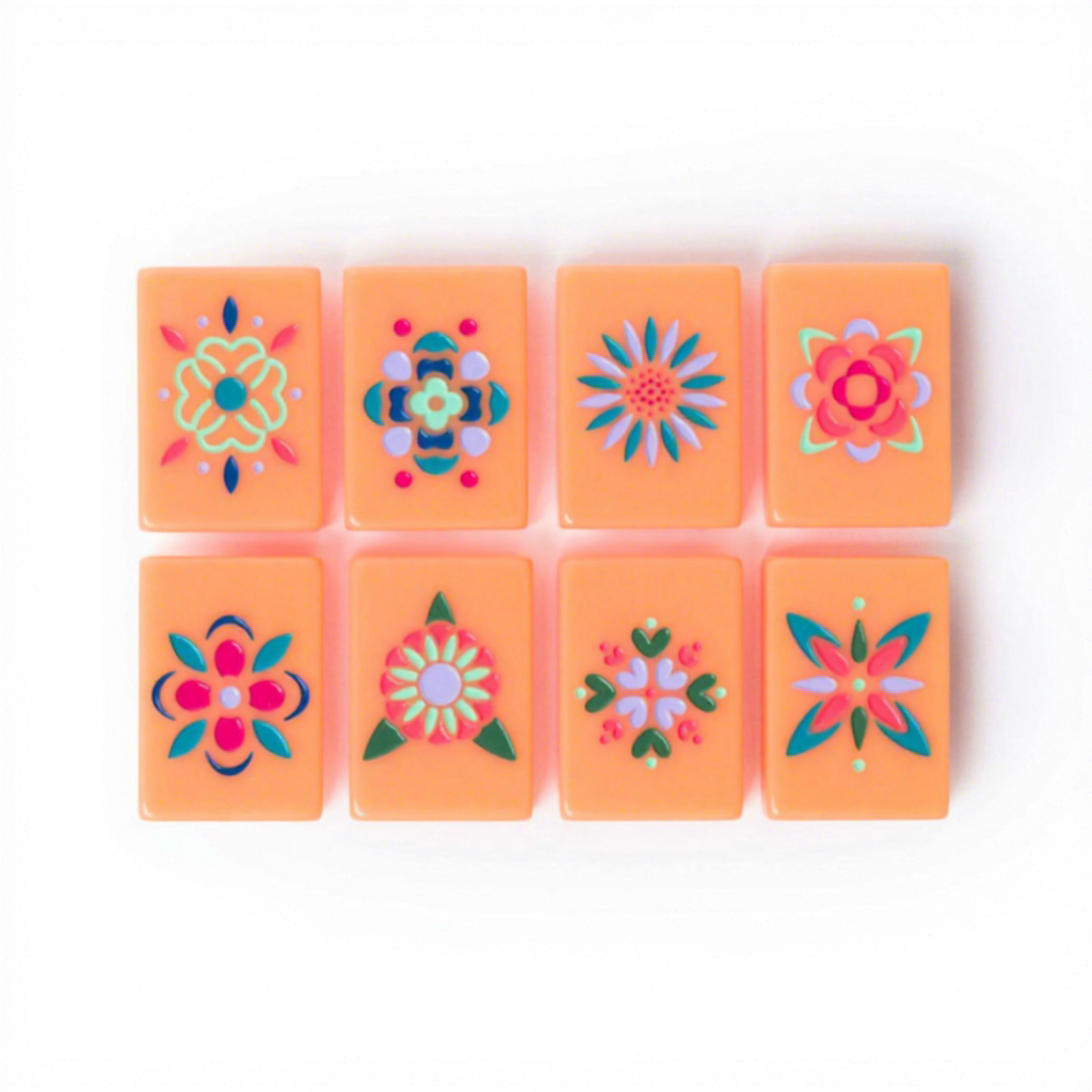 Bright Orange USA Mahjong Tiles Set 160pcs