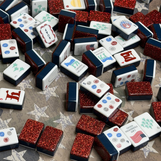 American Red Mahjong Tiles Set 160pcs