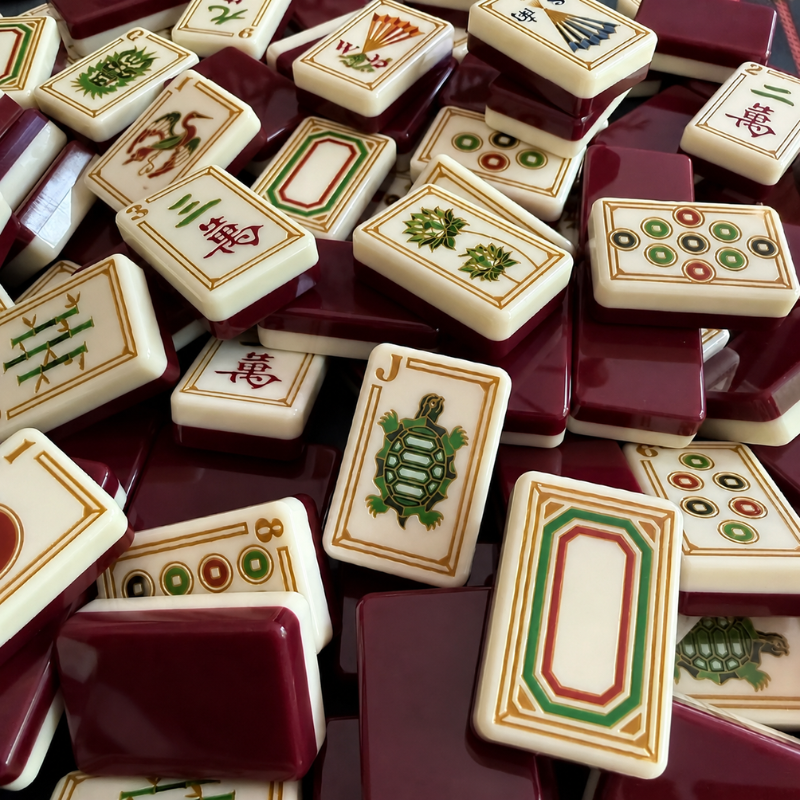 Burgundy Red Mahjong Tiles Set 160pcs