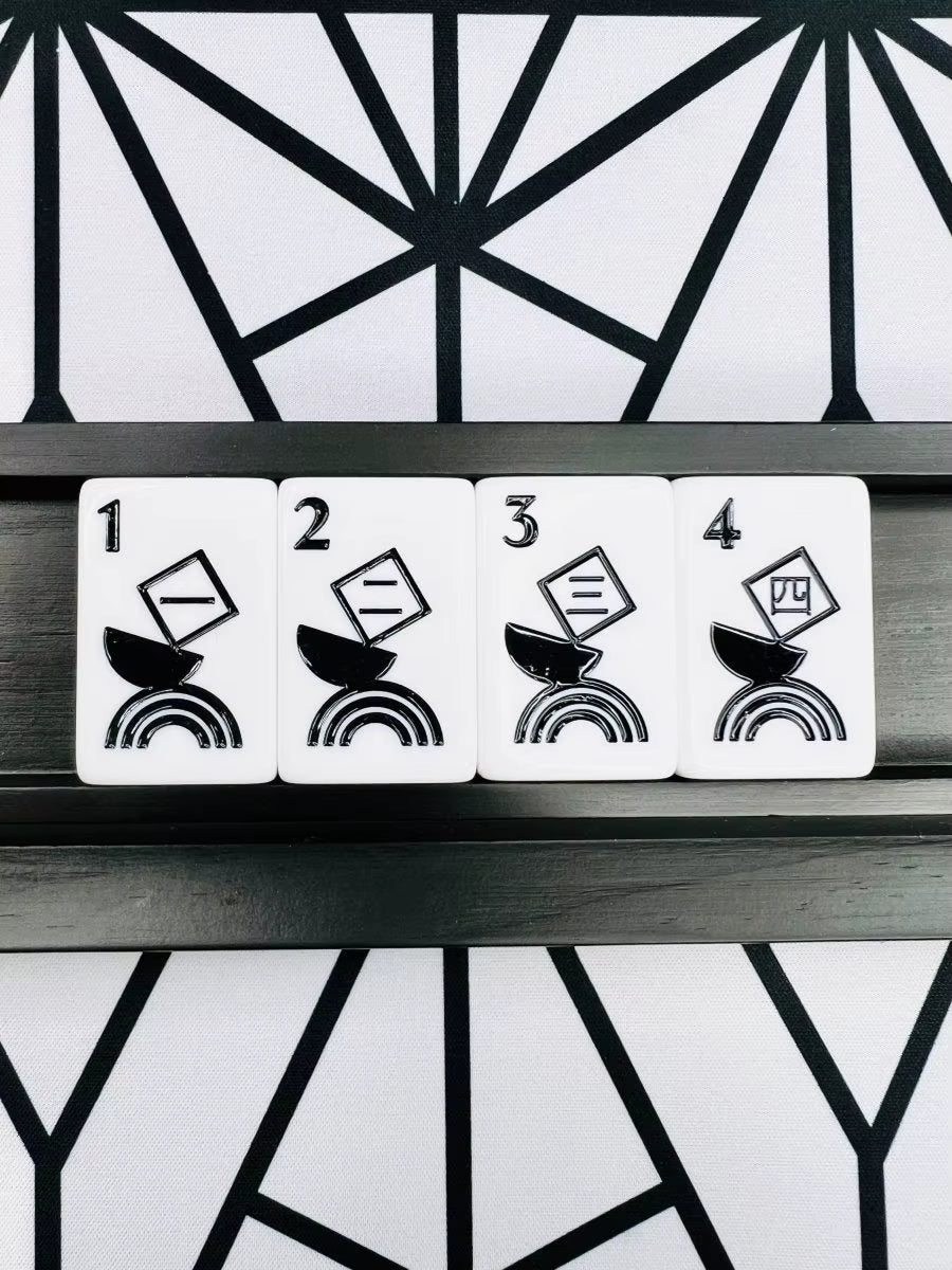 Minimalist Black Mahjong Tiles Set 160pcs