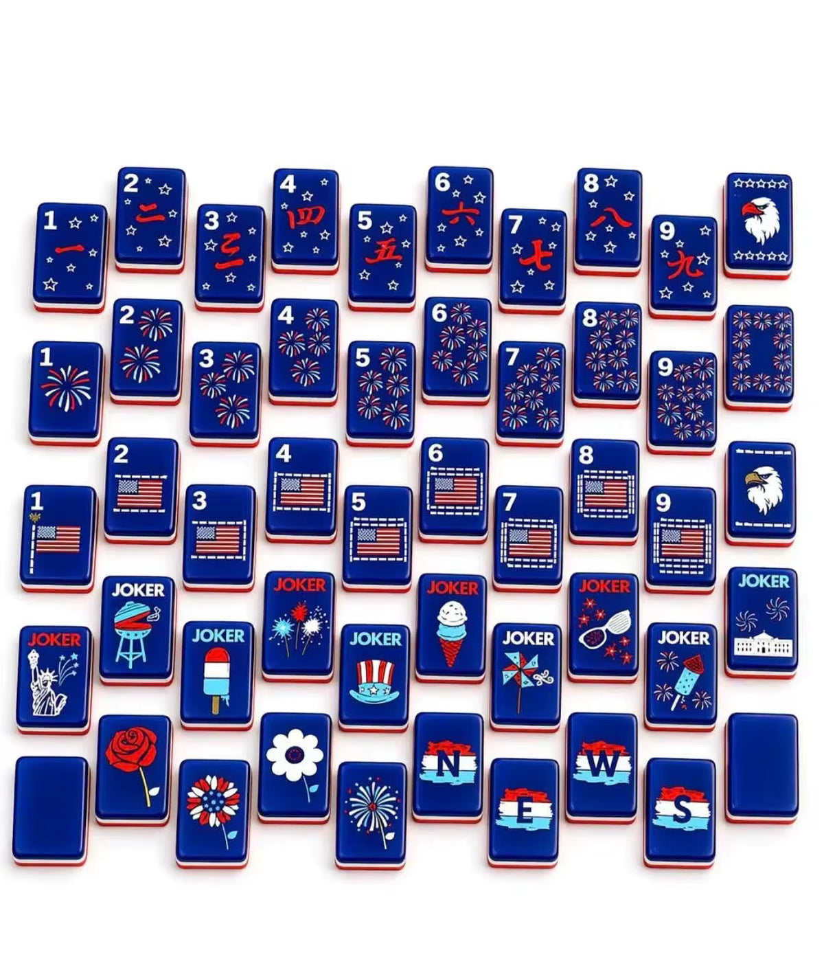 America Mahjong Tiles and Mat Set