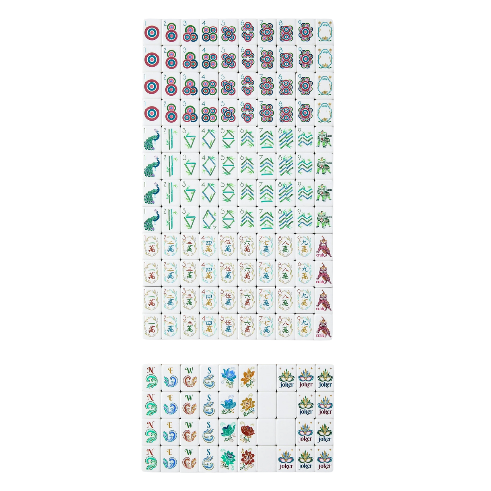 Red Marble Mahjong Tiles Set 160pcs