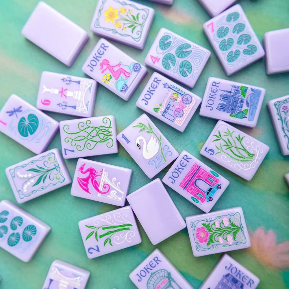 Purple Paris Mahjong Tiles Set 160pcs
