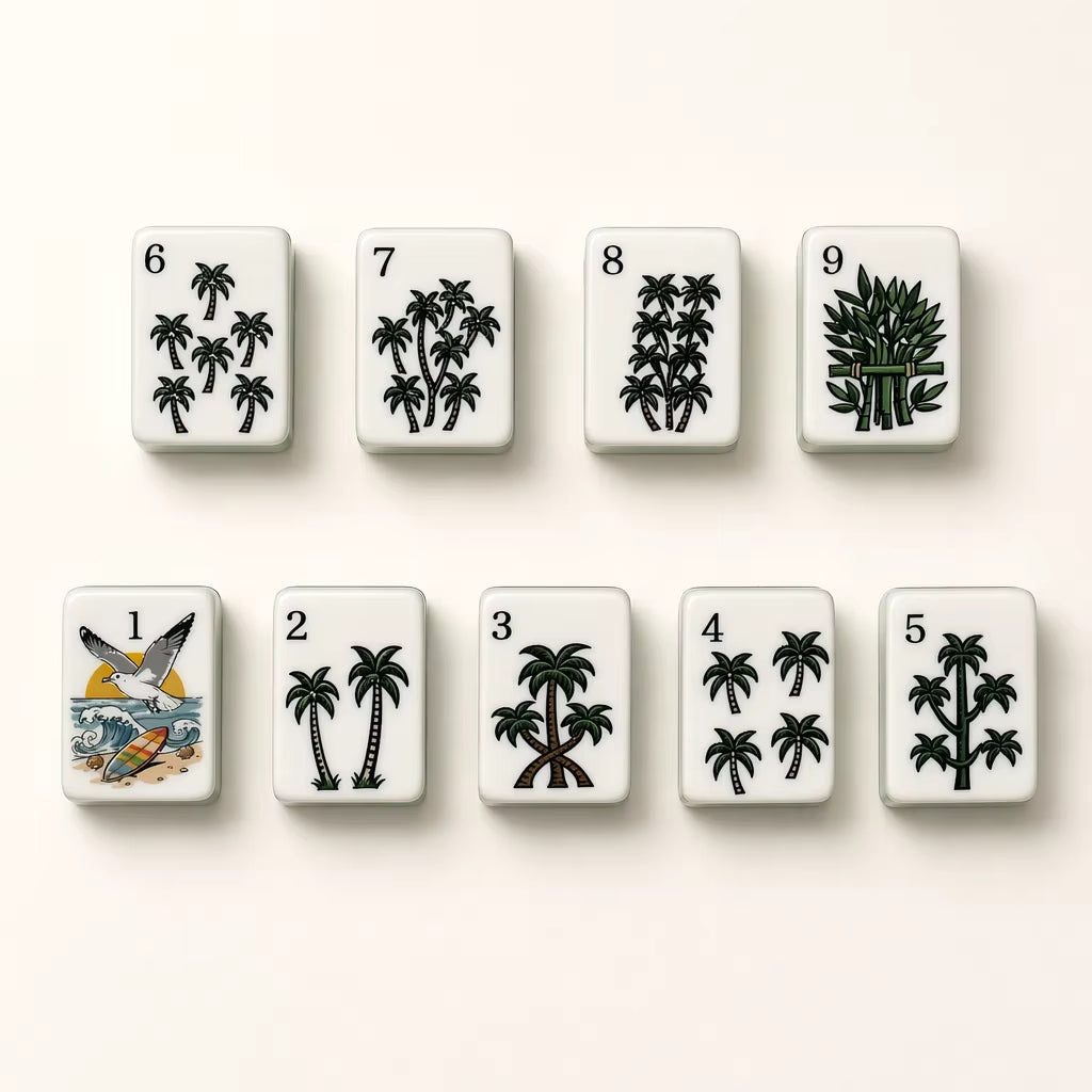 White Coast Surf Mahjong Tiles Set 160pcs