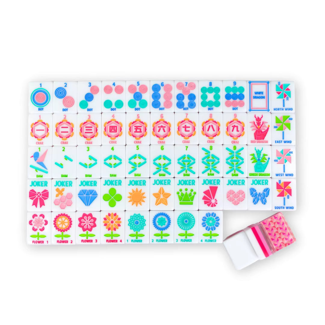 Pink Crystal Mahjong Tiles Set 160pcs