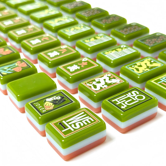 Artistic Green Mahjong Tiles Set 160pcs